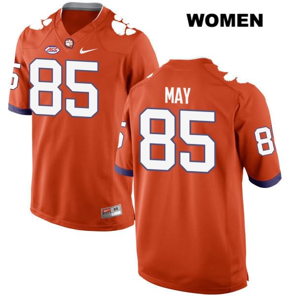Women's Clemson Tigers #85 Max May Stitched Orange Authentic Style 2 Nike NCAA College Football Jersey TNX2746EM